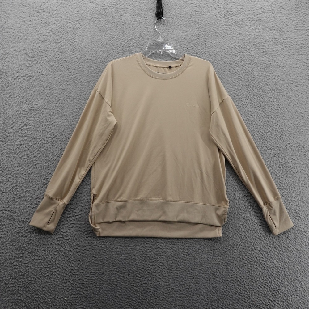 Bench Long Sleeve Soft‎ Jersey Top T-Shirt Large Beige Womens Activewear Casual